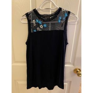 Embroidered Sleeveless Top